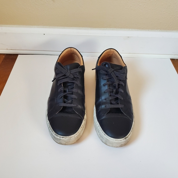 GREATS men's black white casual basic timeless sneakers size 9.5 • made in Italy - Picture 3 of 9